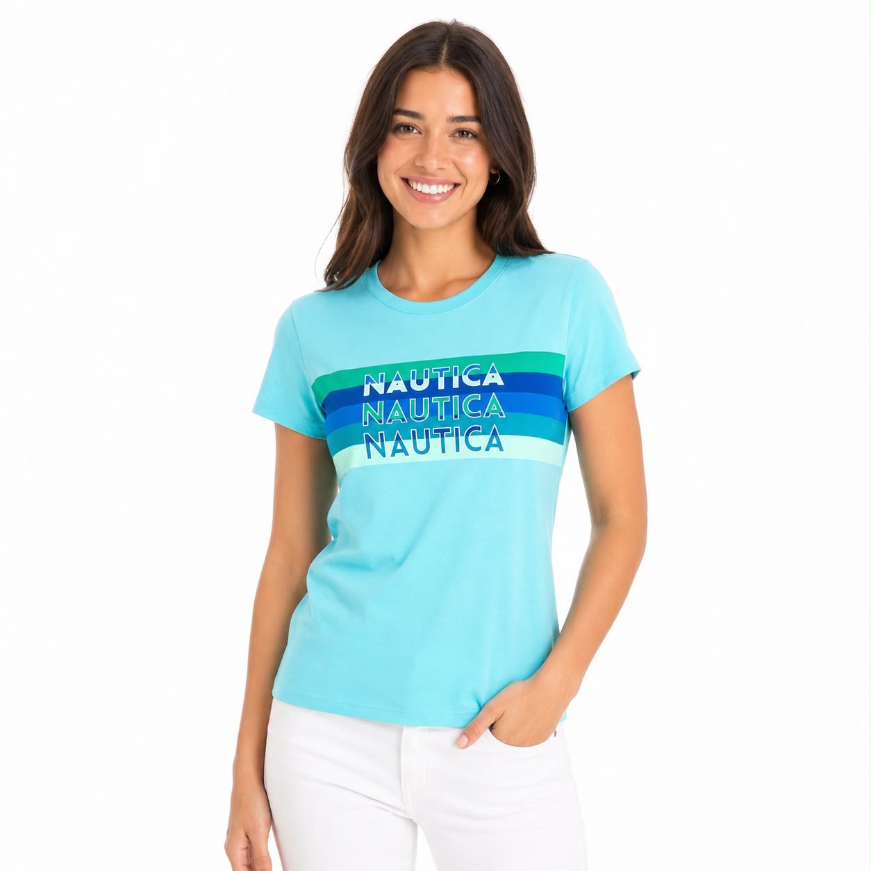 Náutica  glitter logo graphic t-shirt