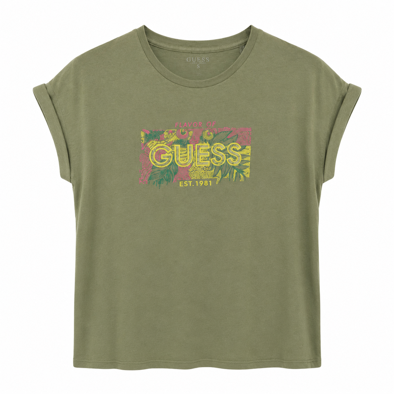 Guess olive green crewneck T-shirt