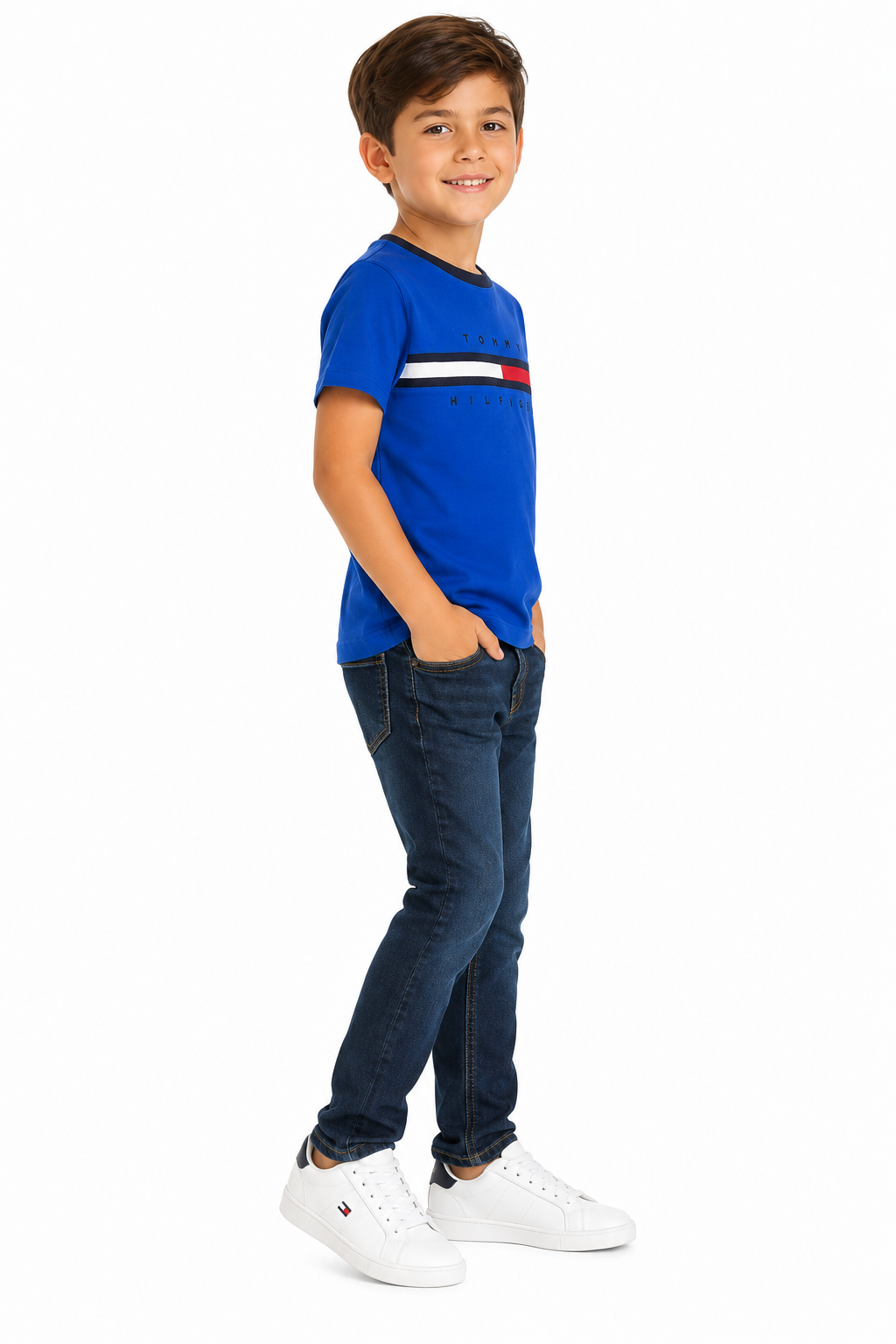 Tommy Hilfiger Boys’ Regular-Fit T-Shirt with Signature Stripes