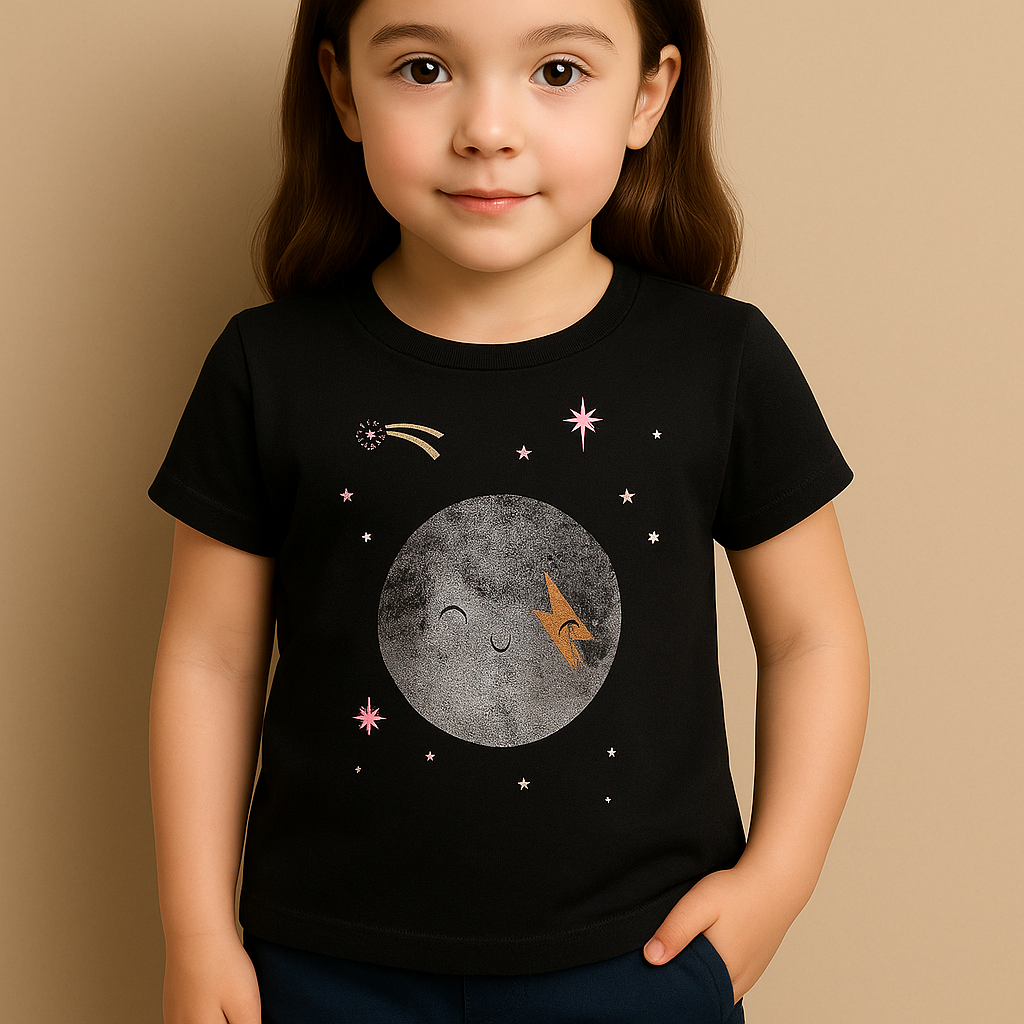 Gymboree Rising Star Girls Black Moon Star Shirt