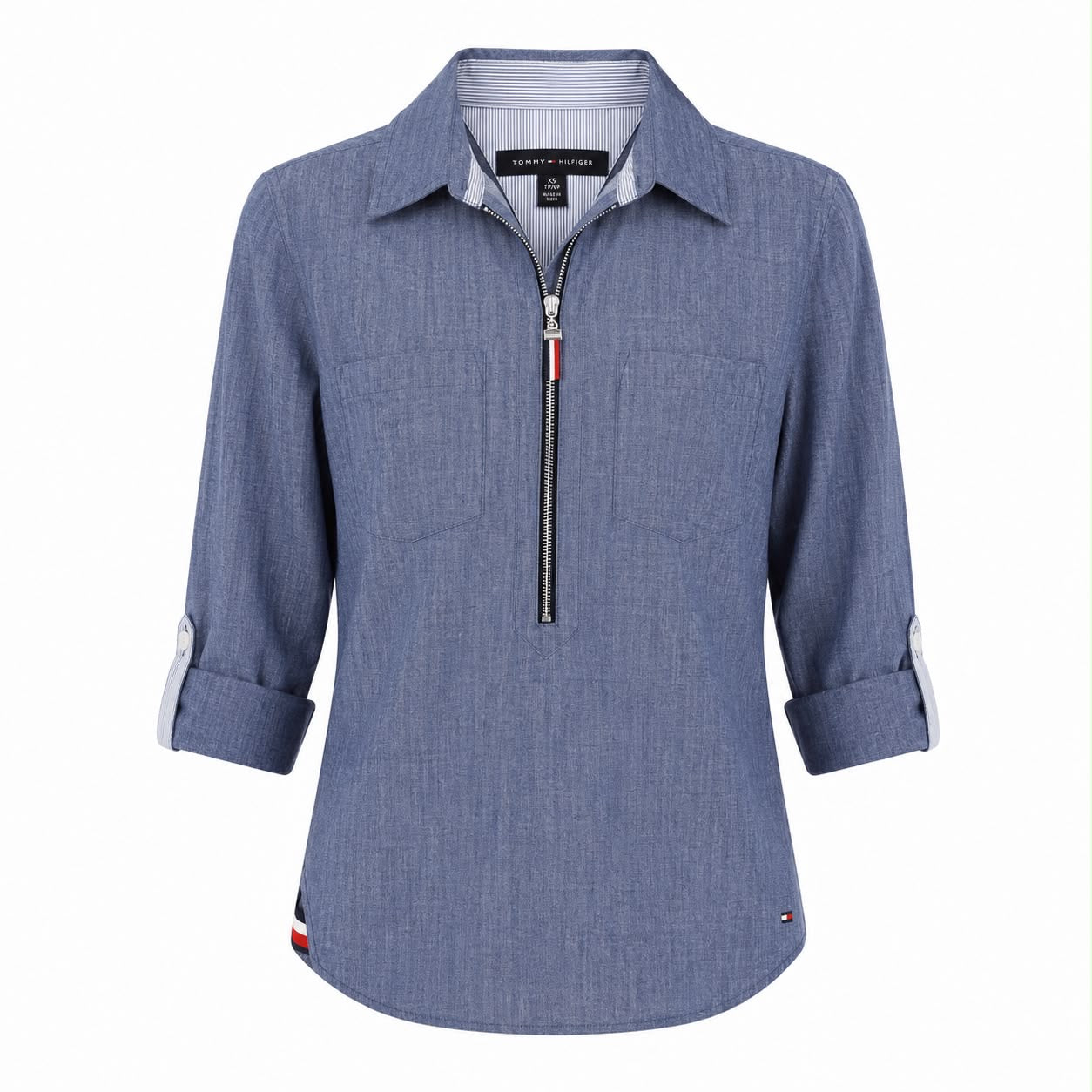 Tommy Hilfiger Women's Half-Zip Roll-Tab Shirt