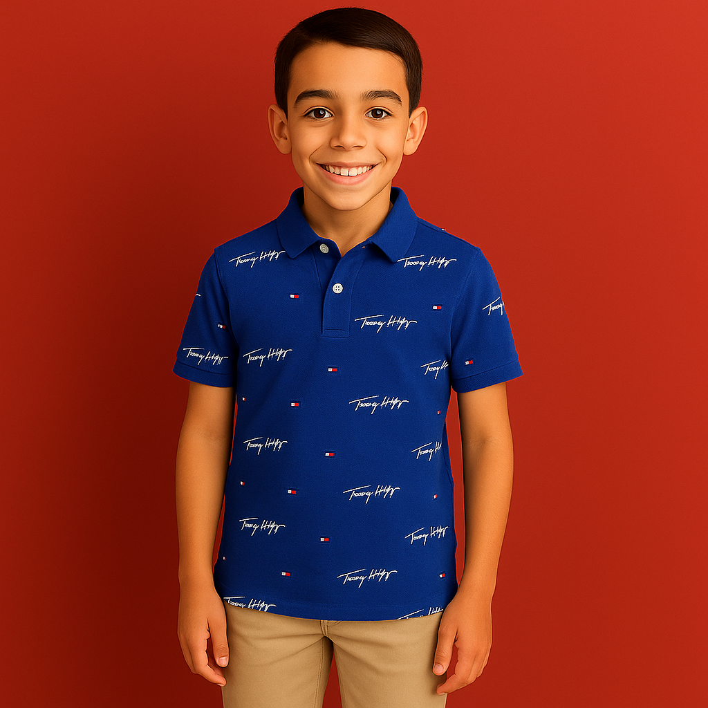 Tommy Hilfiger Cotton Polo T-Shirt with Brand Print