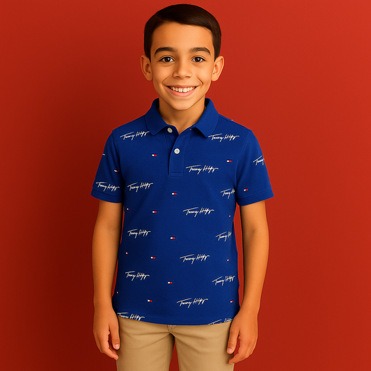Tommy Hilfiger Cotton Polo T-Shirt with Brand Print