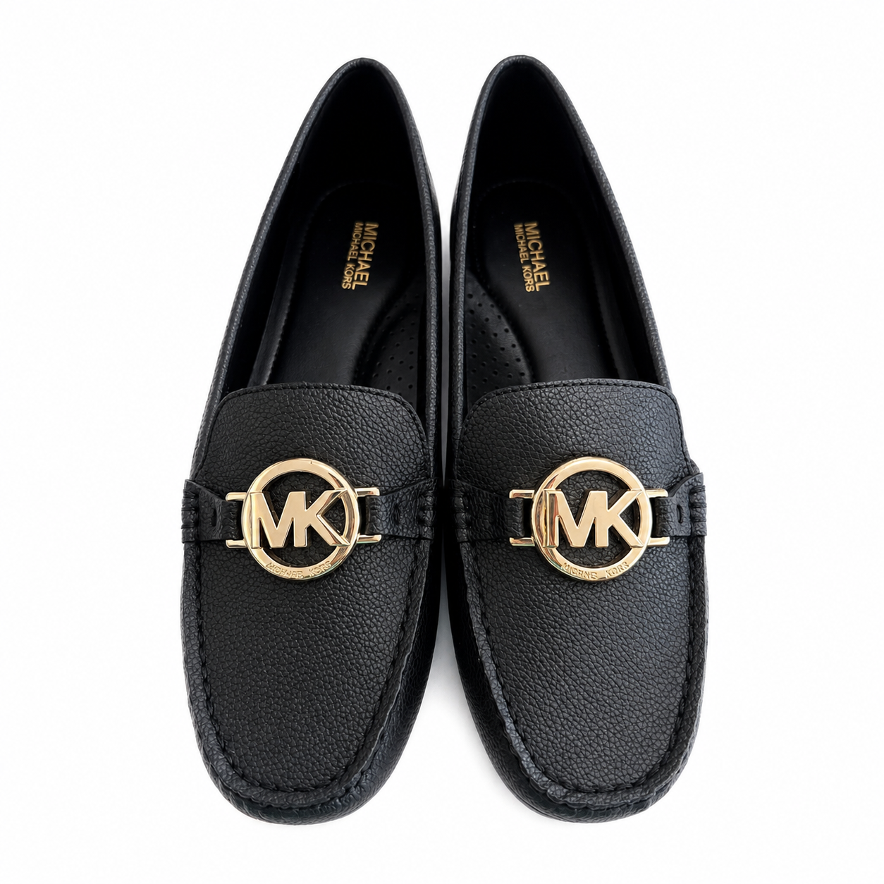 Michael Kors Fulton loafers in black with a characteristic golden logo