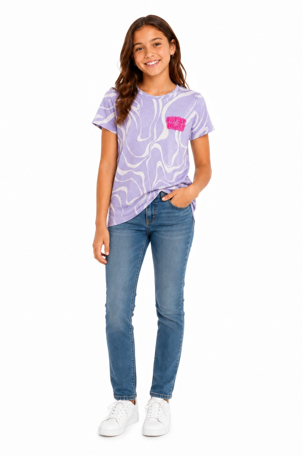 Short-sleeved t-shirt for girls from the Old Navy brand in lilac