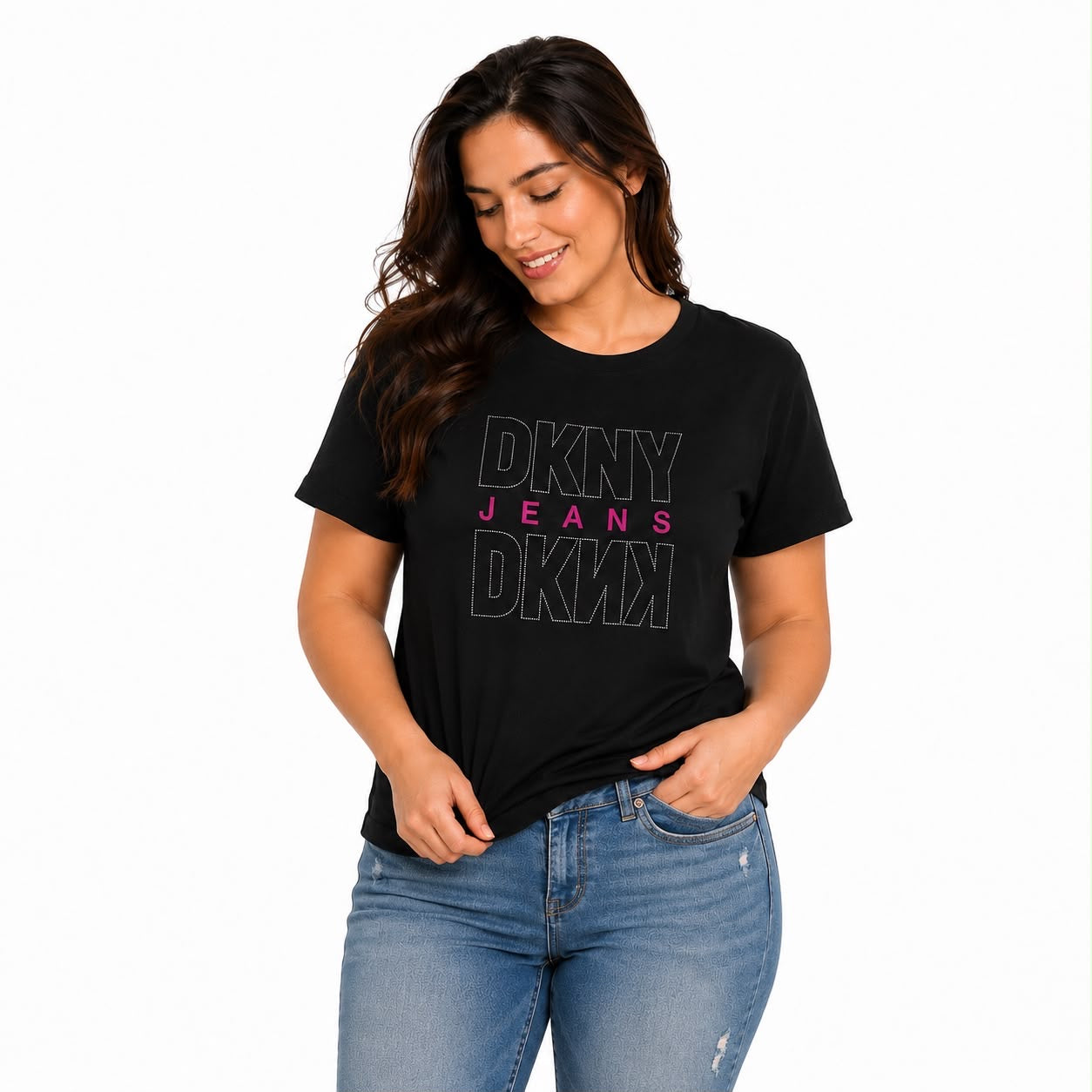 DKNY JEANS Black short-sleeved t-shirt for women