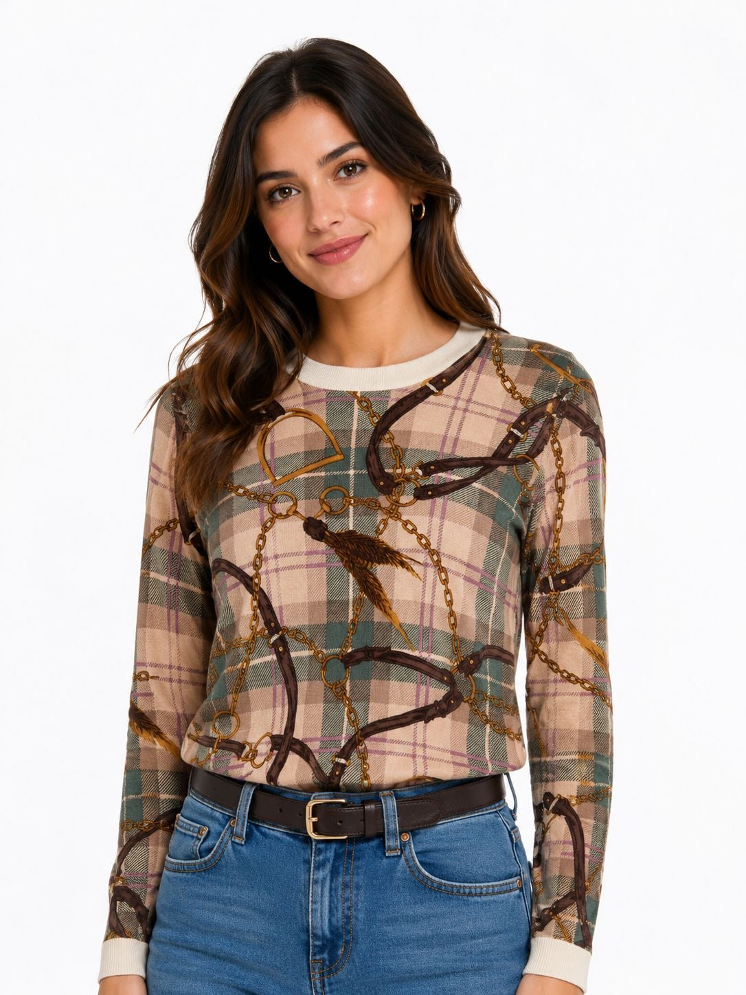 Lauren Ralph Lauren brand sweater with a preppy equestrian style design