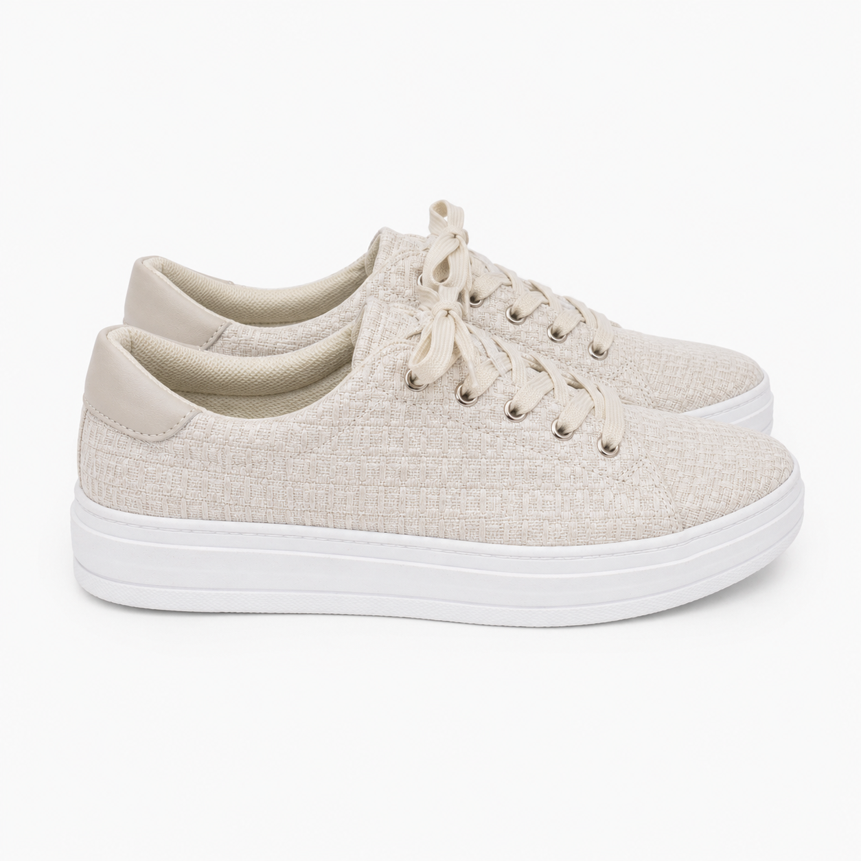 Tommy Hilfiger Platform brand in cream beige color with laces