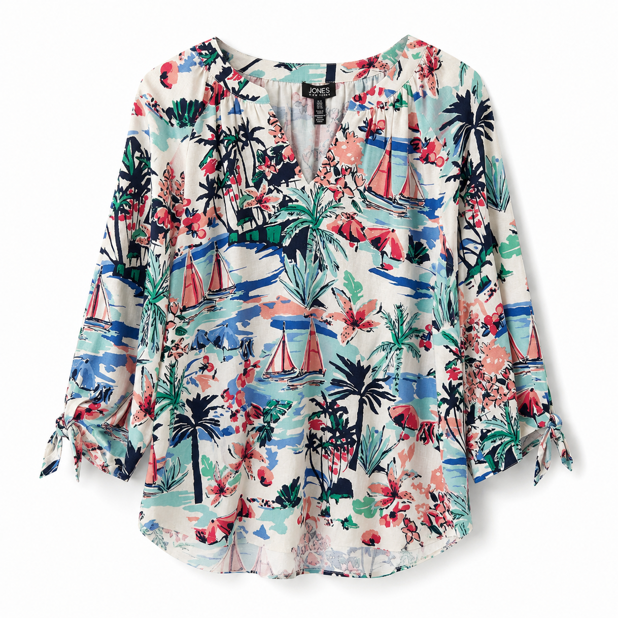 Jones New York blouse has a tropical print Women’s