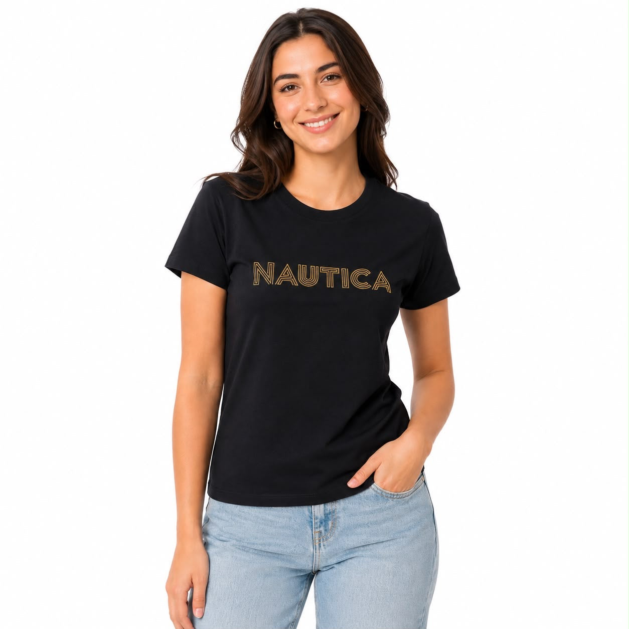 Nautica Heritage Logo Glitter Graphic T-Shirt