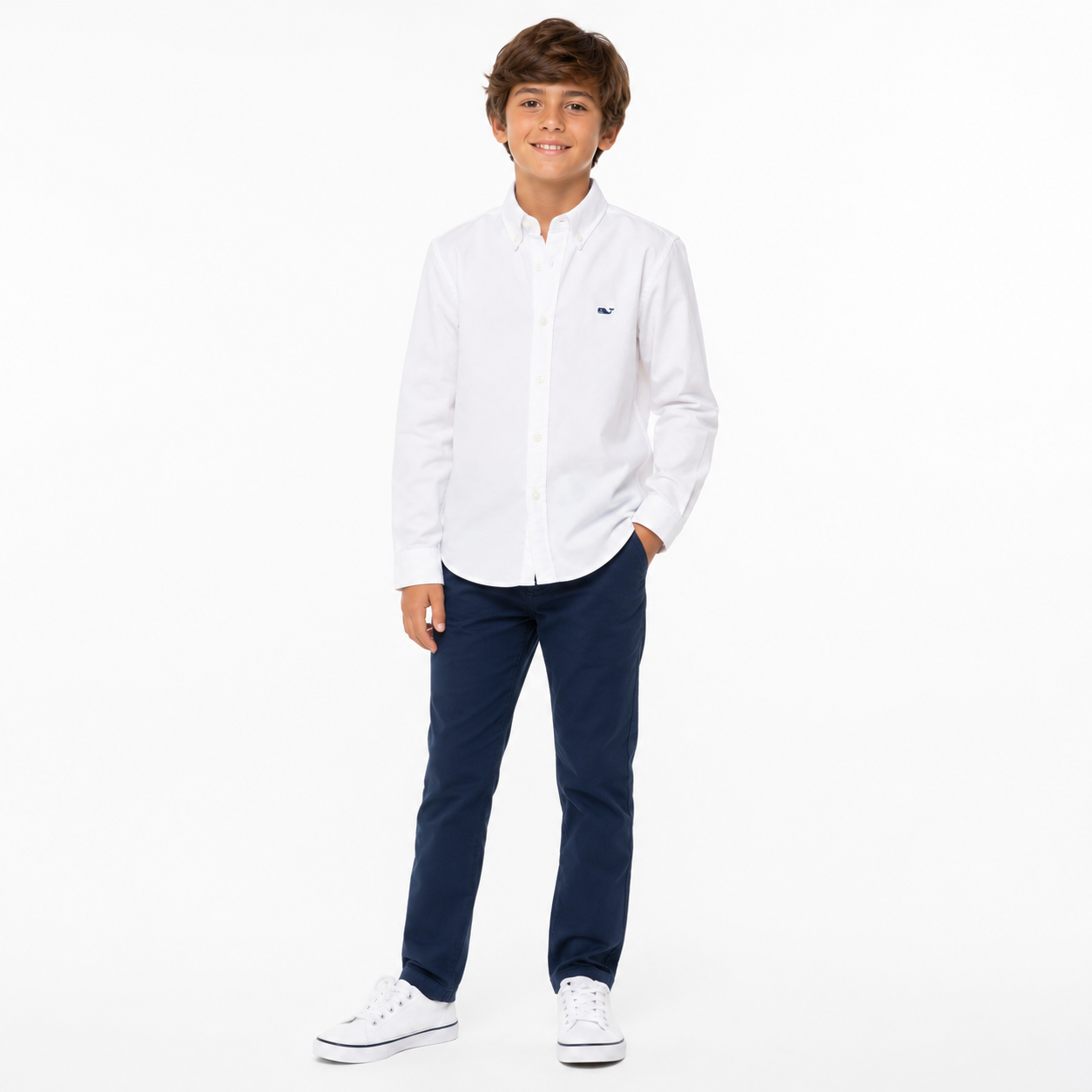 Vineyard Vines Boy's End Button Down Whale Shirt