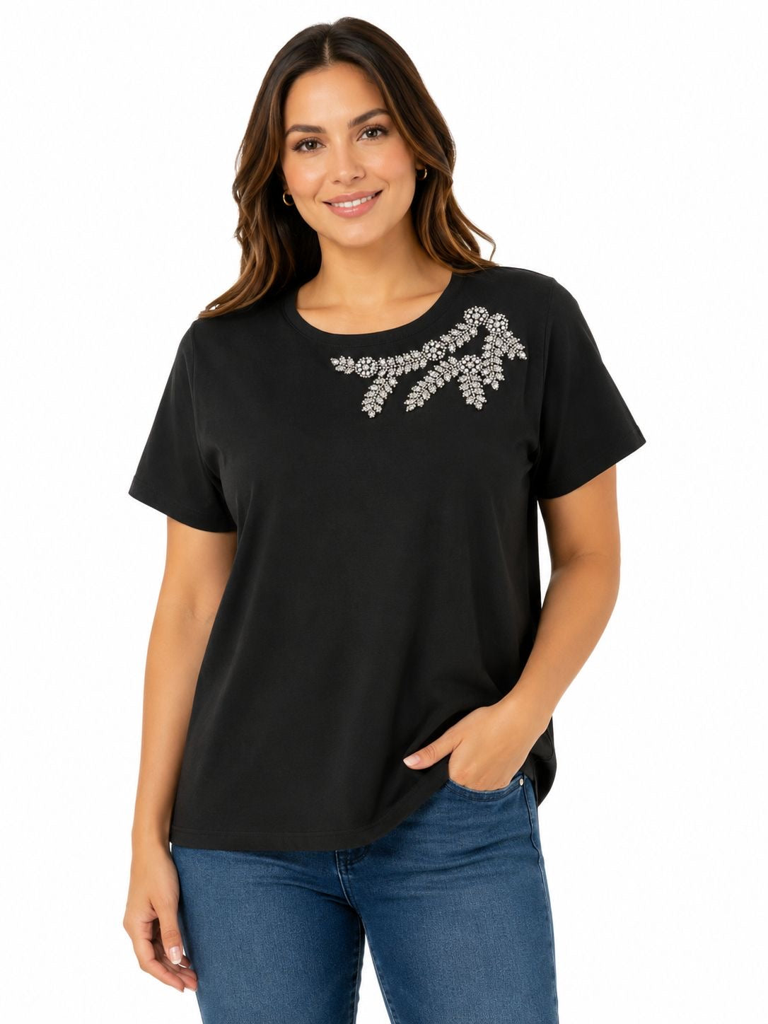 BY DESIGN-Black short-sleeved t-shirt