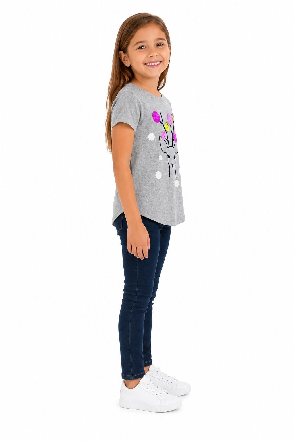 GAP-Gray short-sleeved t-shirt for girls