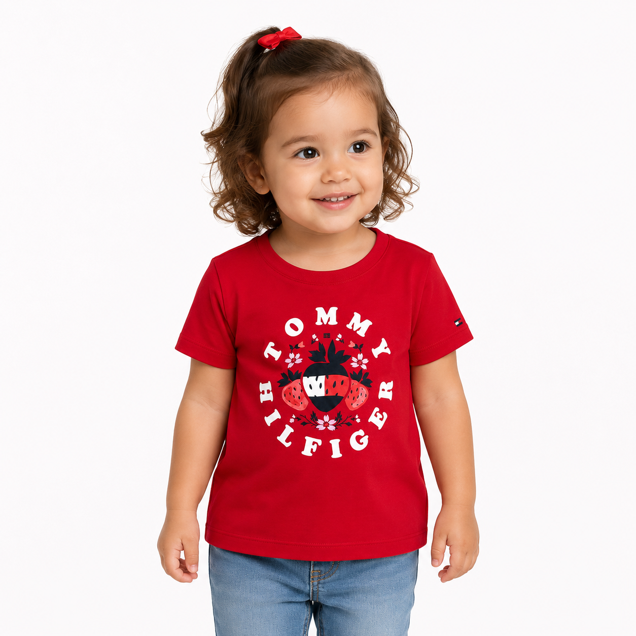Tommy Hilfiger Girls Graphic Regular Fit Cotton T-Shirt