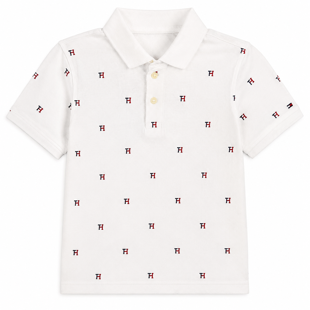 Tommy Hilfiger Kids' Allover Flag Print Polo