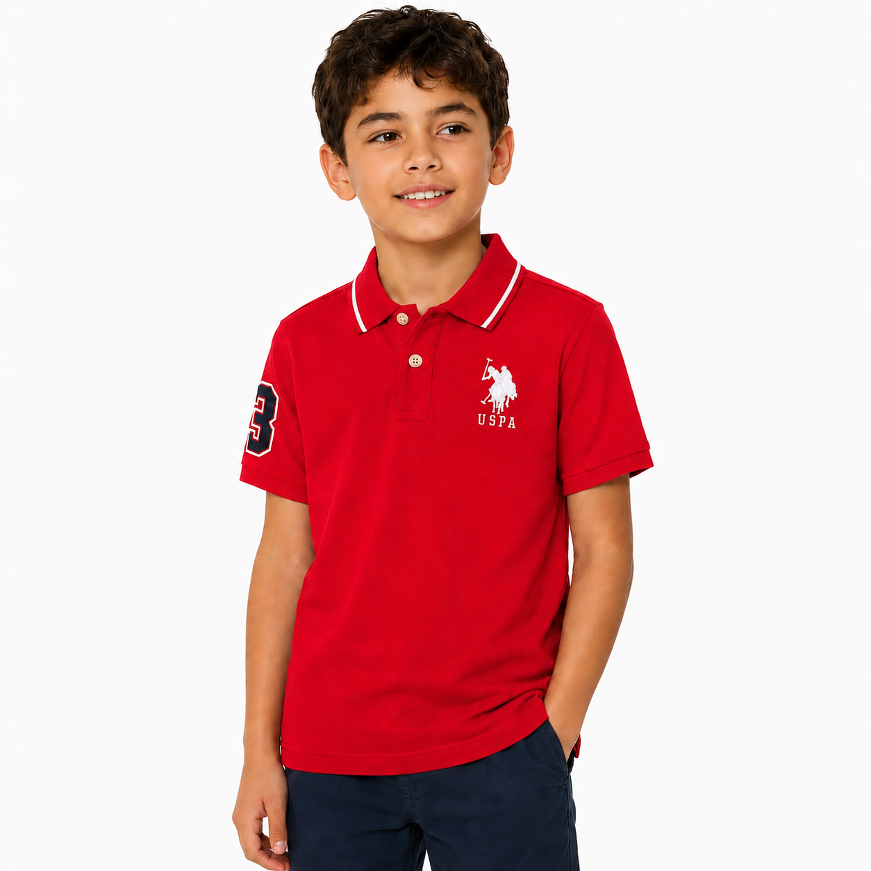 U.S Polo Assn Boys Pique Solid Polo Shirt