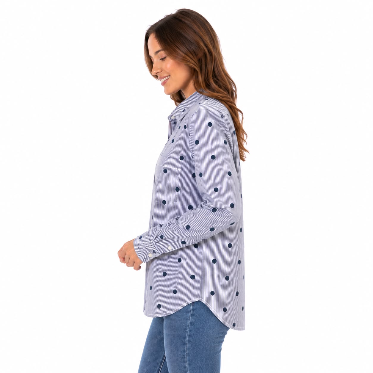 Tommy Hilfiger Relaxed Polka-Dot Poplin Jacquard Shirt