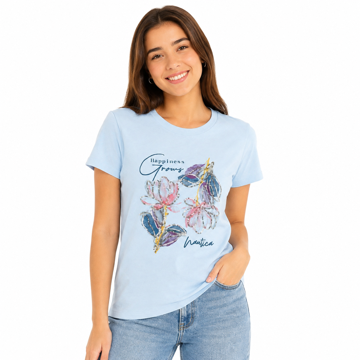 Nautica Light blue short-sleeved t-shirt