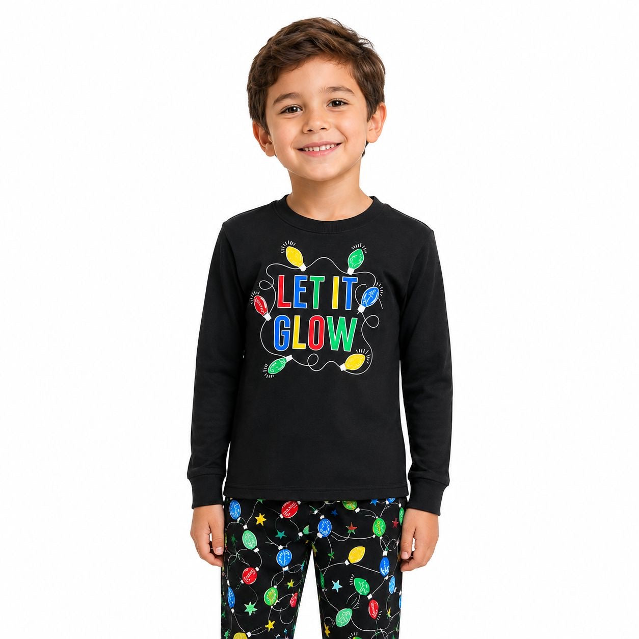 PLACE-Christmas family pajama set "Let It Glow