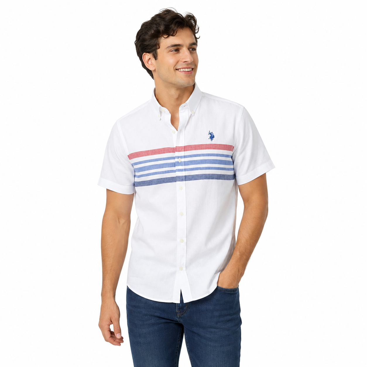 U. S. POLO ASSN-Men's casual short sleeve shirt