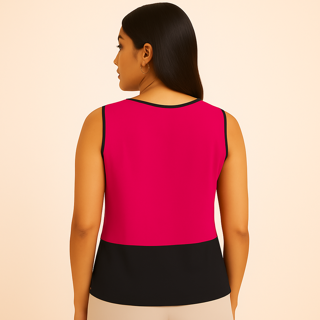 Calvin Klein Sleeveless Color Block Blouse