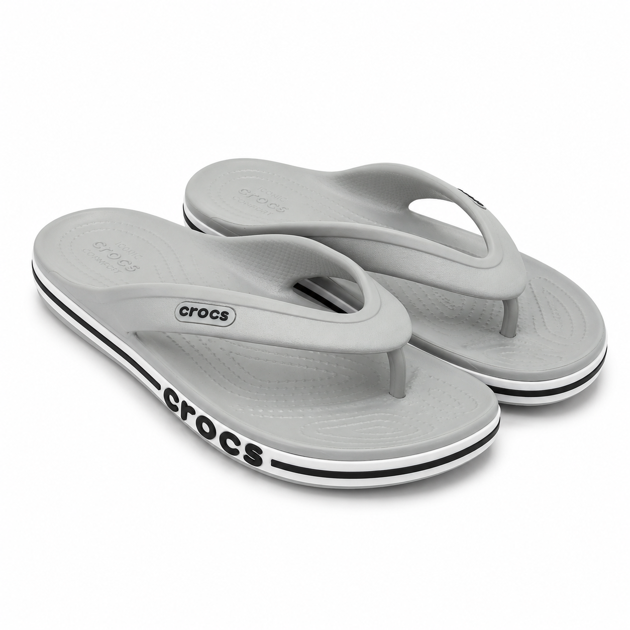 Crocs Bayaband Flip sandals in light gray