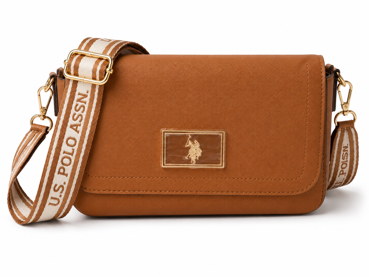 U.S. POLO ASSN-Elegant U.S. Polo Assn. crossbody wallet in brown tone