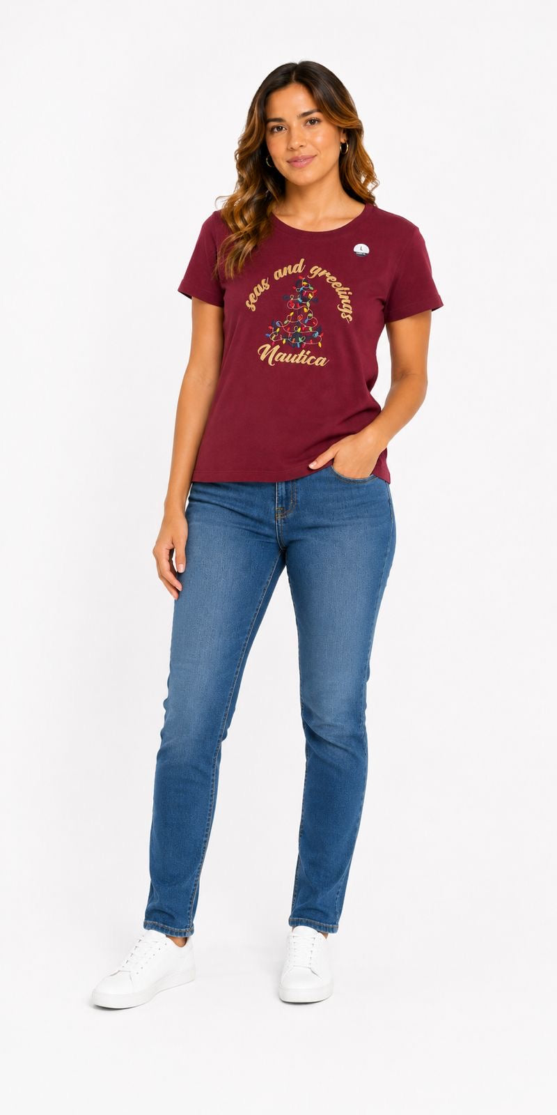 Nautica Sea & Greetings Foil Graphic T-Shirt