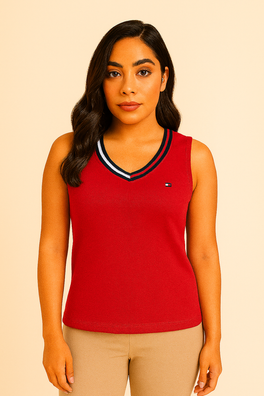 Tommy Hilfiger Women's Striped V-Neck Short-Sleeve T-Shirt