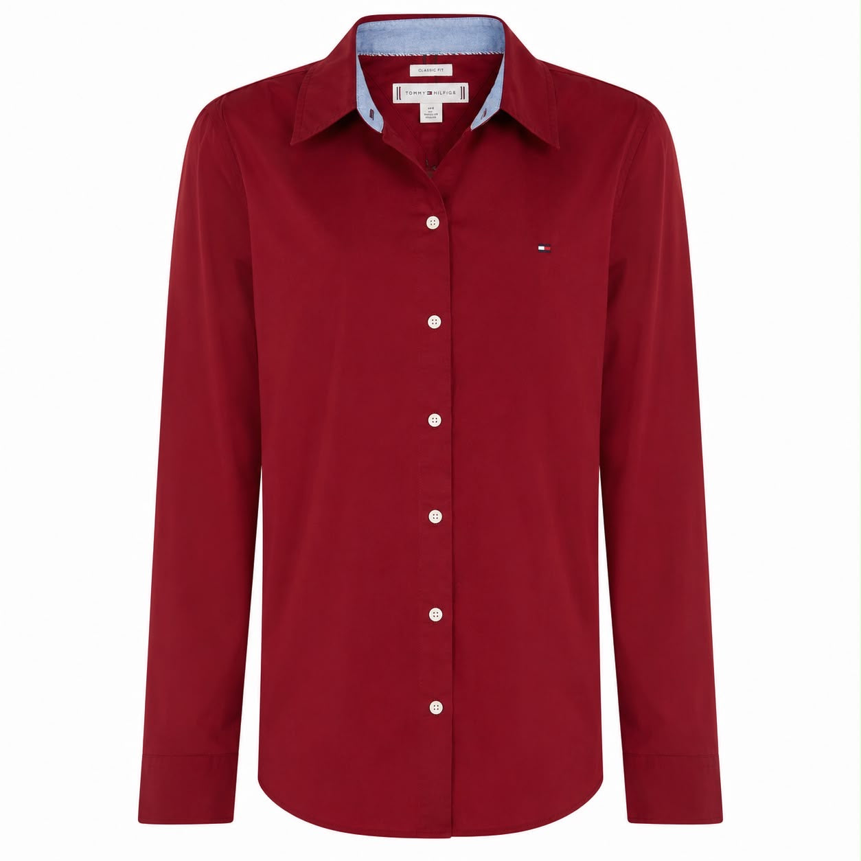 Tommy Hilfiger Maroon Cotton Shirt