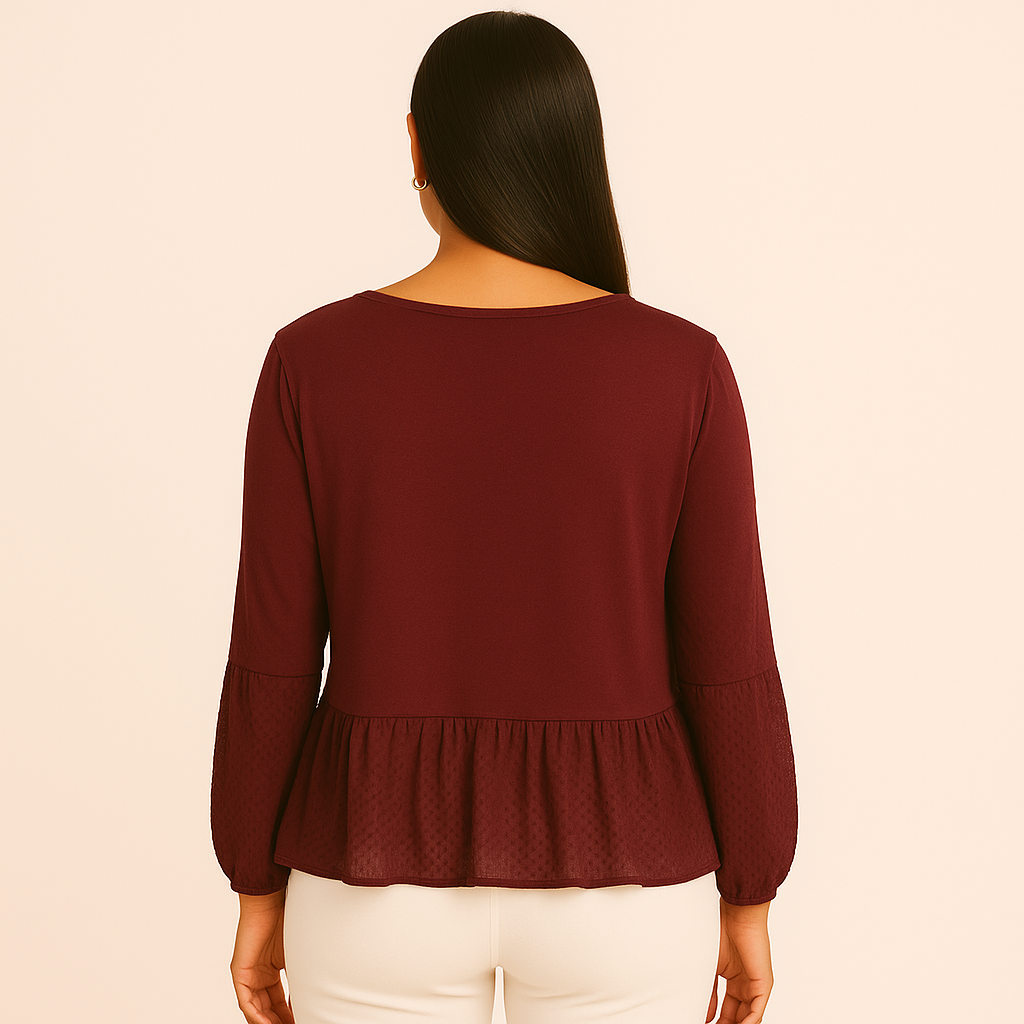 CeCe Women's 3/4 Sleeve Button Front Blouse
