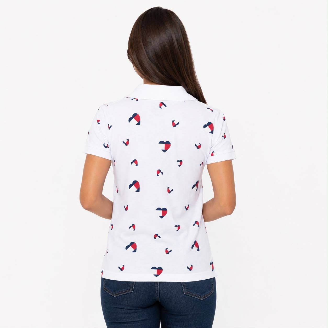 Tommy Hilfiger Heart-Print Polo Top