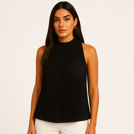 Nanette Lepore Sleeveless Accordion Pleated Blouse