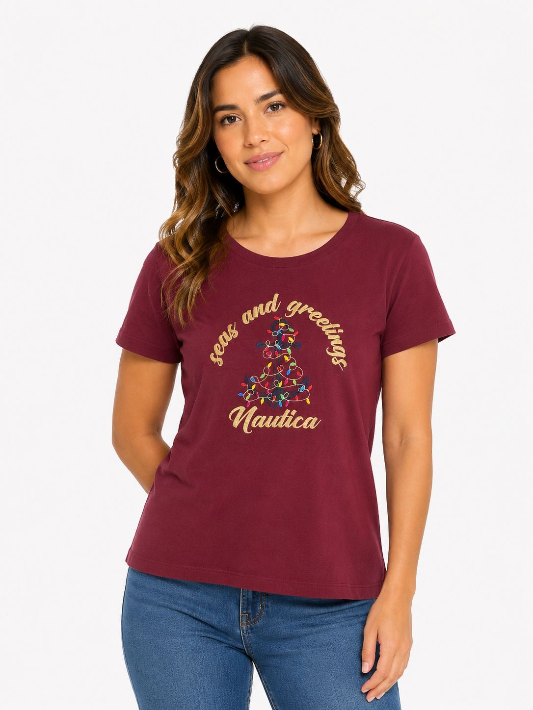 Nautica Sea & Greetings Foil Graphic T-Shirt
