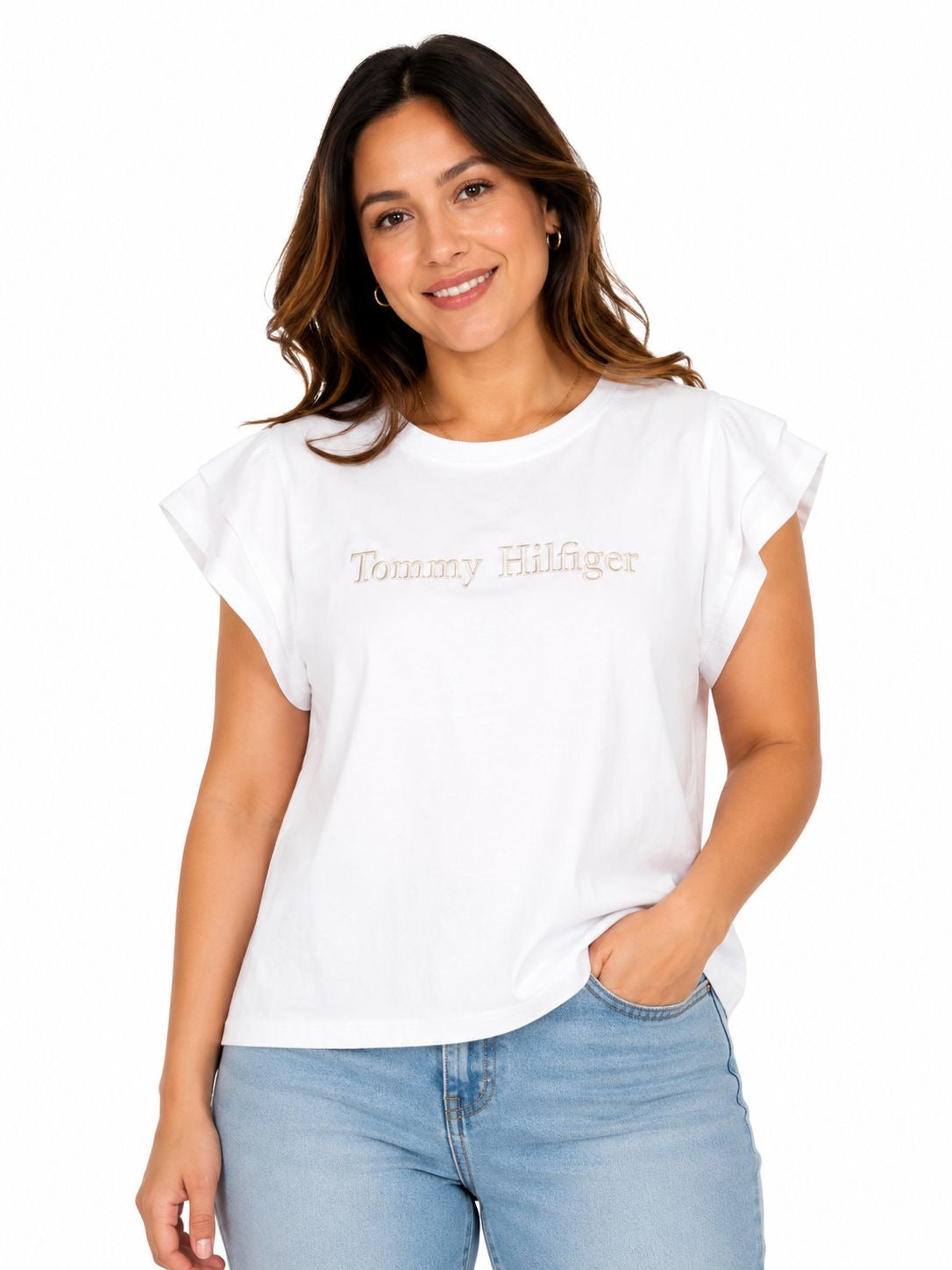 Tommy Hilfiger-White t-shirt for women from the Tommy Hilfiger brand