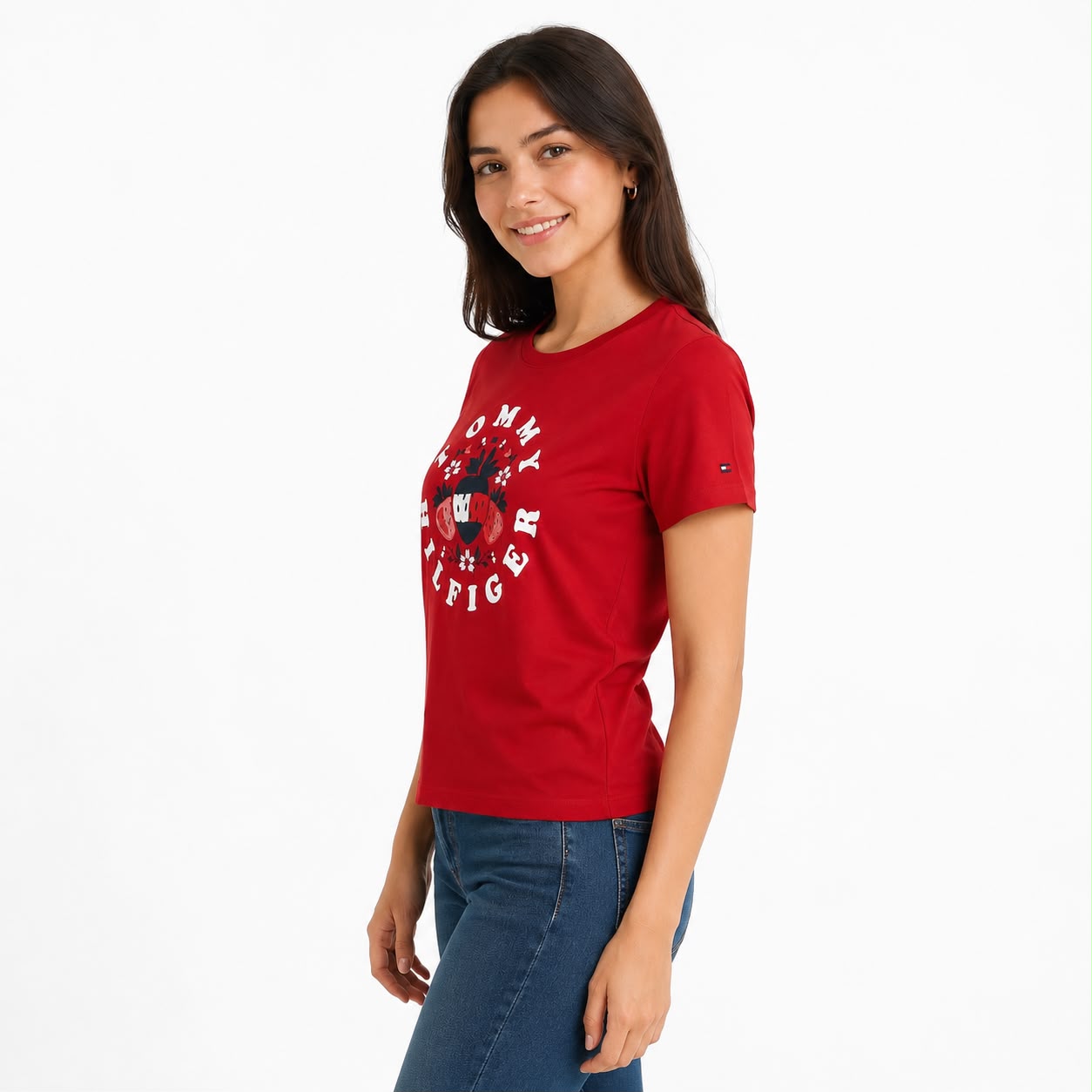 Tommy Hilfiger Girls Graphic Regular Fit Cotton T-Shirt