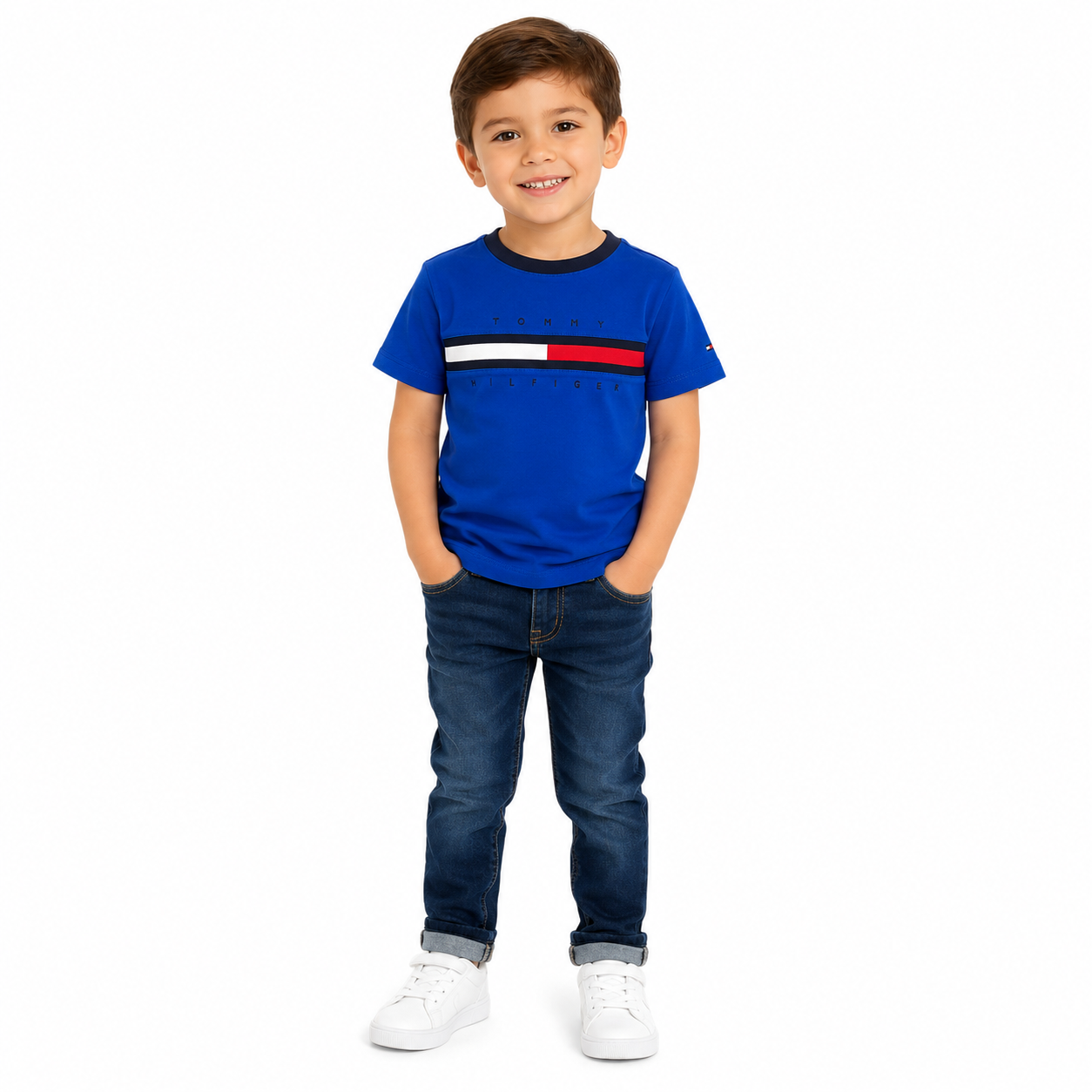 Tommy Hilfiger PLAYERA DE CORTE REGULAR CON FRANJAS DISTINTIVAS NIÑO TOMMY HILFIGER
