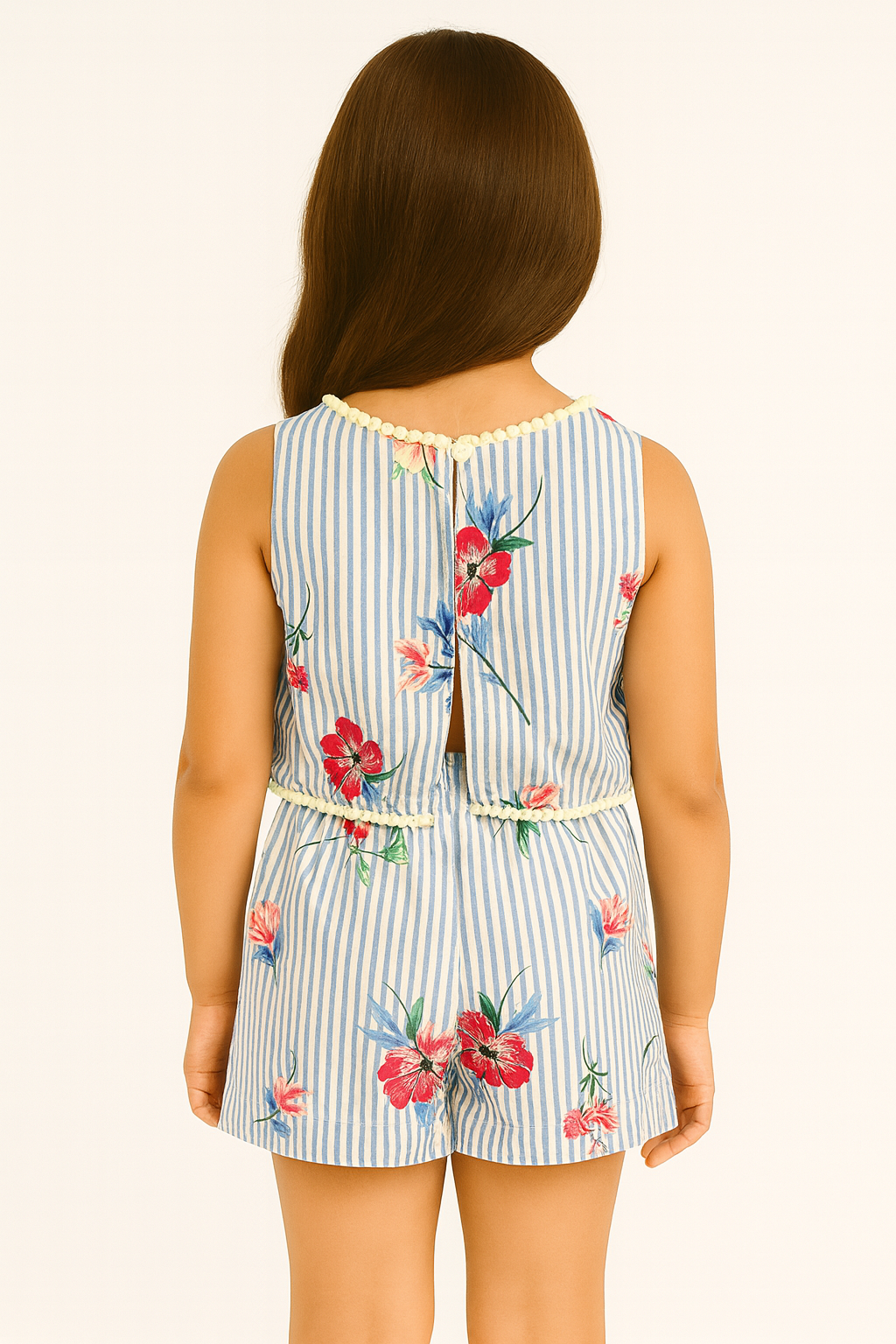 Rare Editions Blue Stripped Romper