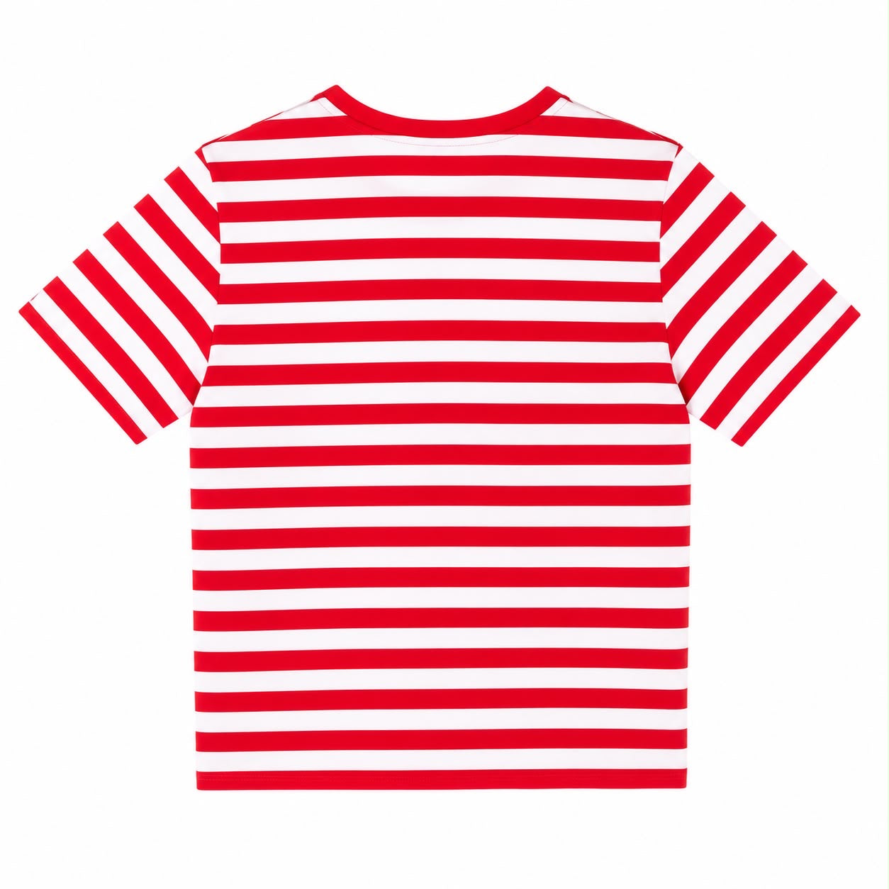 Josie and Delancy Round neck t-shirt with red and white horizontal stripes