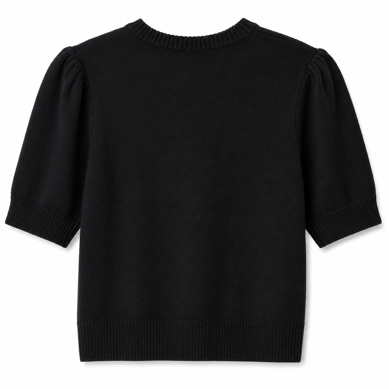 CeCe brand black sweater with puff sleeves
