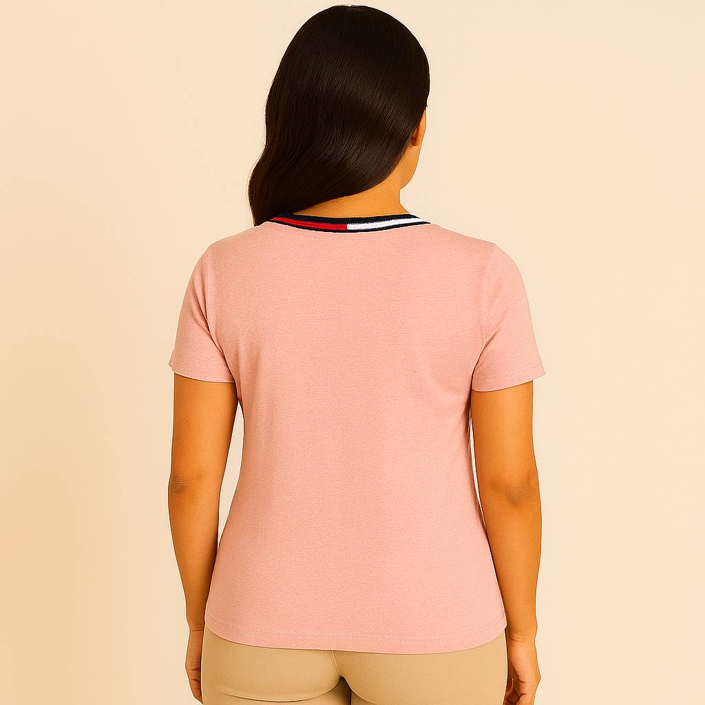 Tommy Hilfiger Women's Striped V-Neck Short-Sleeve T-Shirt