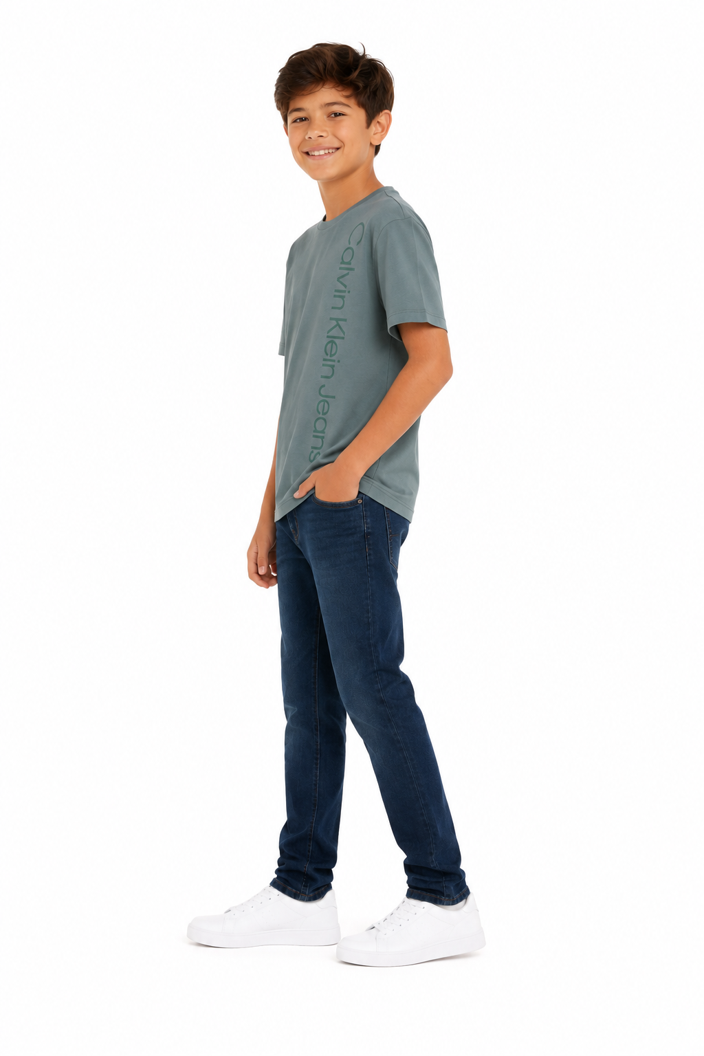 CALVIN KLEIN-Kids' Vertical Logo T-Shirt