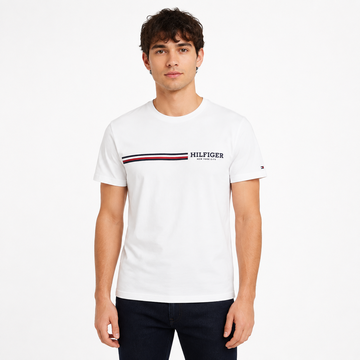 Tommy Hilfiger regular-fit chest stripe t-shirt