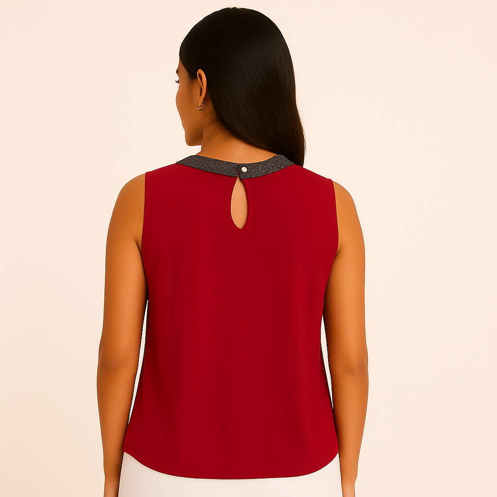 Perseption Rhinestone Embellished mock neck top