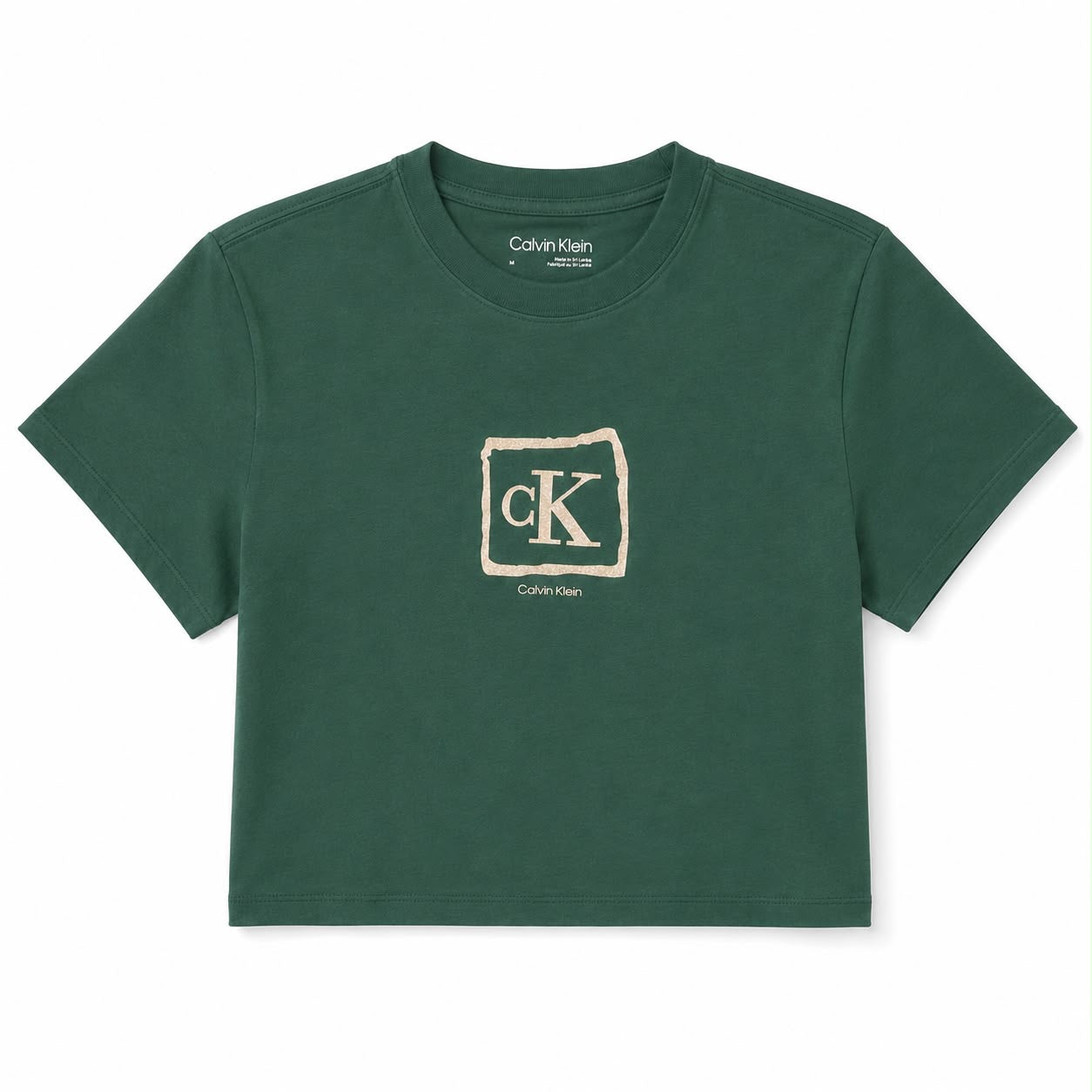 Calvin Klein green t-shirt stands out for its logo