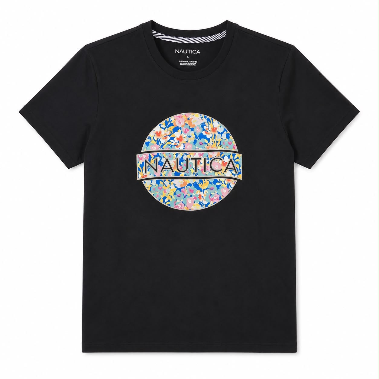 Náutica Floral Plate Glitter Graphic T-Shirt