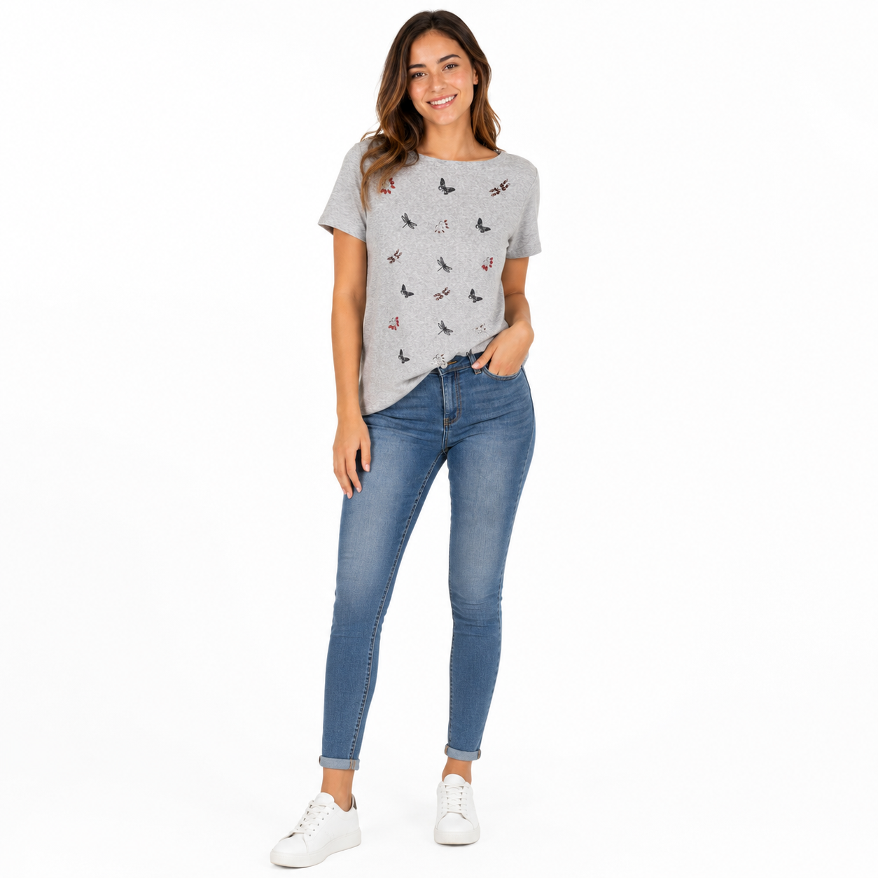 Karen Scott Plus Size Short Sleeve Garden T-Shirt