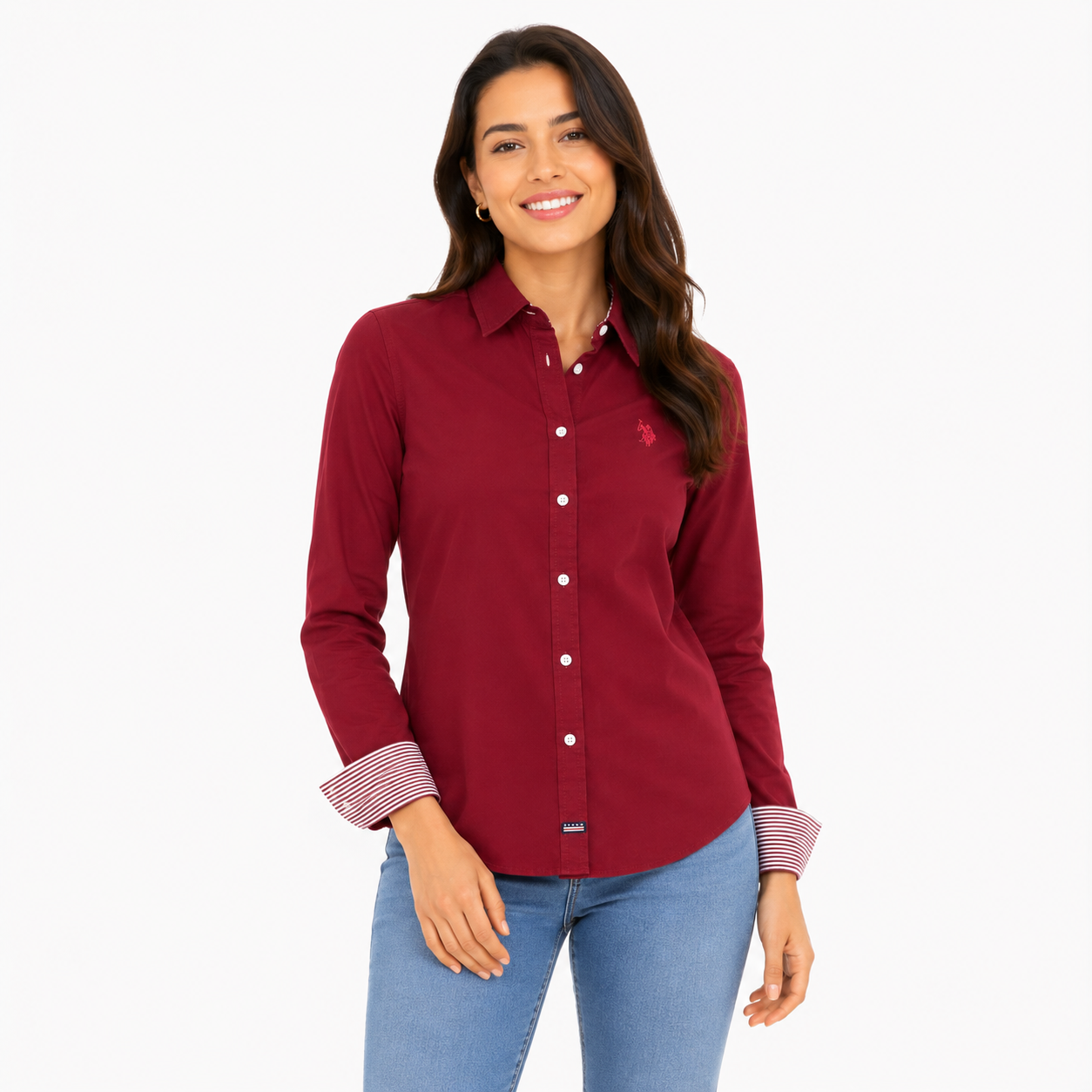 Us Polo Assn Shirt  stands out for its intense red color  Women’s