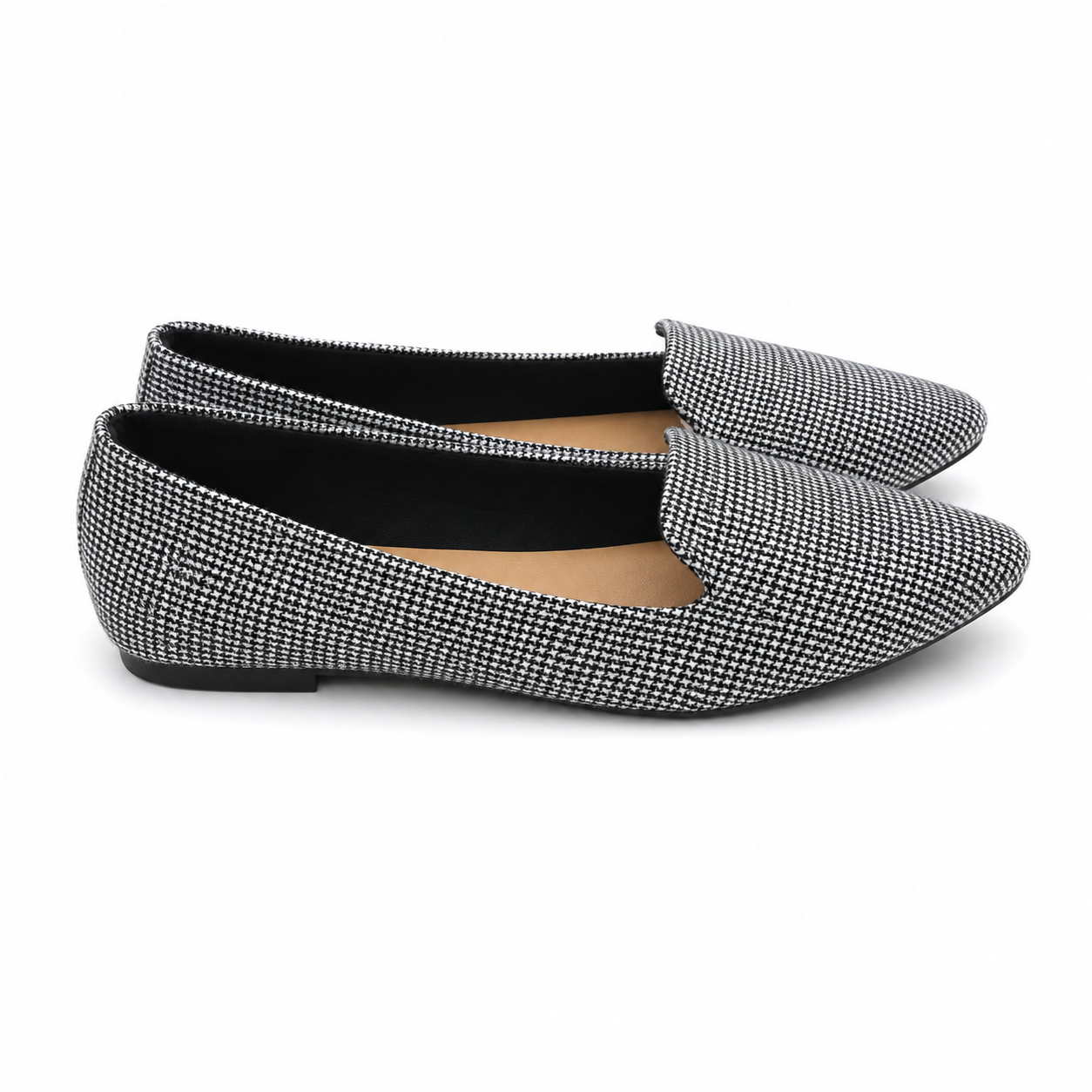 Self Esteem moccasin flat shoes with black and white crow's foot print