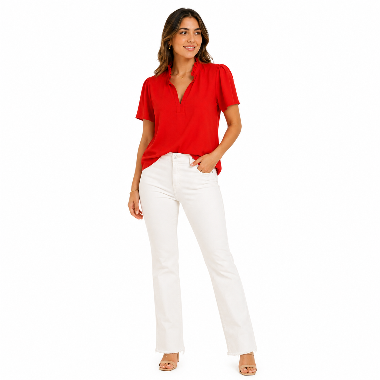 KARL LAGERFELD-Red blouse from the Karl Lagerfeld Paris